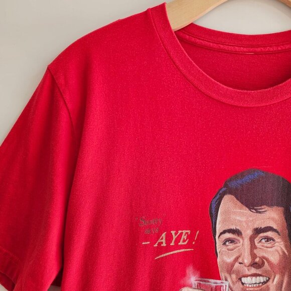 Vintage Red T-Shirt Featuring Scotty Says - Aye! Graphic From Auld Aberdonian 10 - Picture 3 of 9